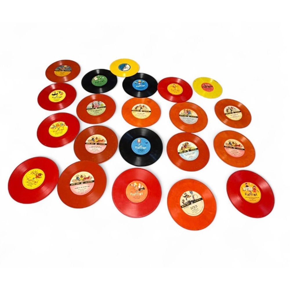 Vintage Children's 45 RPM Record Lot Playtime Peter Pan Colored Vinyl‎ 20+